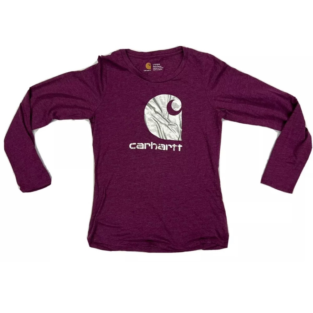 Carhartt Girls Youth Long Sleeve Purple Shirt Logo Size Large 12